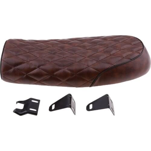 Universal Seat Motorcycle Cushion Brat Flat Diamond Saddles with Hoop Loop for Honda CB Suzuki GS Yamaha XJ