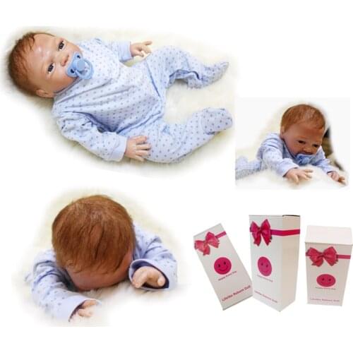 Handmade Vinyl 18inch Reborn Doll Kits Newborn Baby Doll Lifelike Toddler Doll Kids Children Sleeping Toy