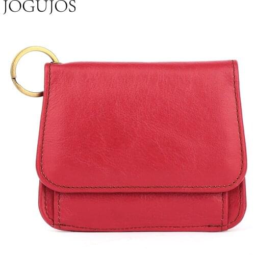 JOJUJOS Genuine Leather Coin Purse Women Wallet RFID Fashion Credit Card Holder Female Small Wallet for Women Storage Keychain