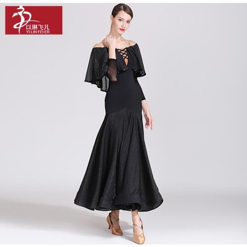 New ballroom dance dress for woman long sleeves waltz tango dance dresses standard ballroom dress 1868