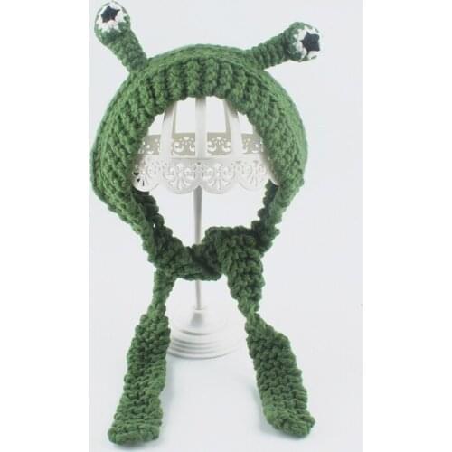 Winter Skullies Beanies Cute Frog Hat Crochet Knitted Hat Costume Hats Cap Women Gift Baby Anime Hat Photography Prop Party