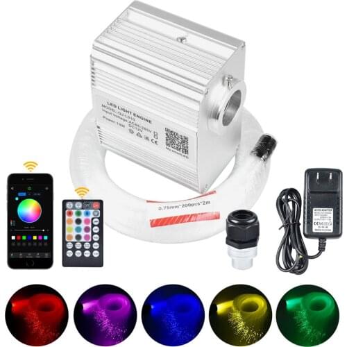 10W Twinkle Fiber Optic Star ceiling lights kit with 200pcs*0.75mm*2m for Starry Car Star LED Light Kid Room Ceiling