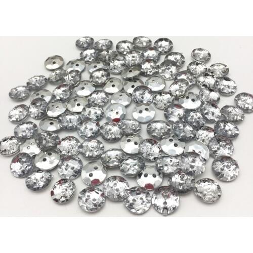 100pcs 11mm Acrylic Crystal Round Buttons Shiny Baby Fancy Button Sewing Accessories For Scrapbooking Cardmaking