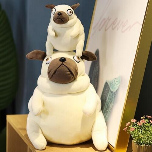 15/30cm Cute Pug Doll Simulation Dog Plush Toy Super Soft and High Quality to Accompany Children Christmas Gifts