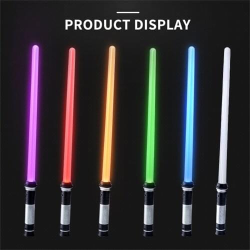 2 IN 1 LED Voice Folding 9 Colors Changing Flash Stick Interactive Special Gifts for Children Space Sword Party Glowing Toys