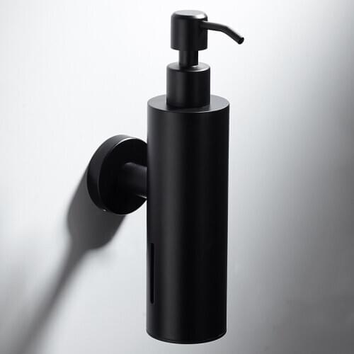 200ml Black 304 Stainless Steel Wall Mount Liquid Hand Soap Dispenser with Pump Bathroom Hardware Accessories Shower Gel Bottle