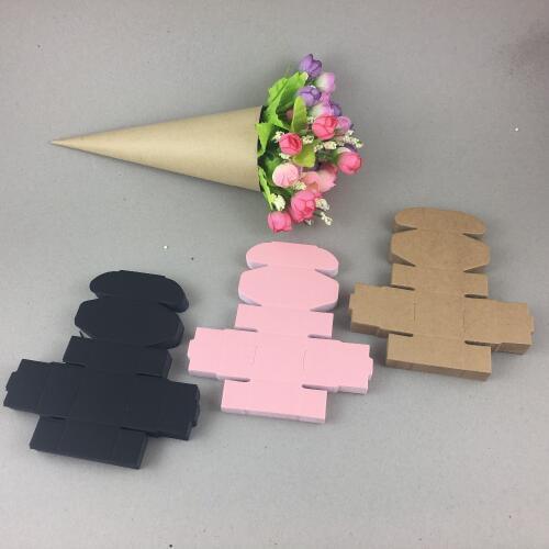 24Pcs/Lot 4x4x2.5cm Handmade Multiple Candy Solid Colors Kraft Paper Aircraft Gift Box Packing Boxes For Store Chocolate Macaron