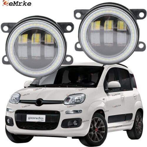 2X Led Angel Eye DRL for Fiat Panda 4x4 trekking 319 2012-2018 Panda 2017 Pratico LED Fog Lights Lamp Lens Daytime Running Light