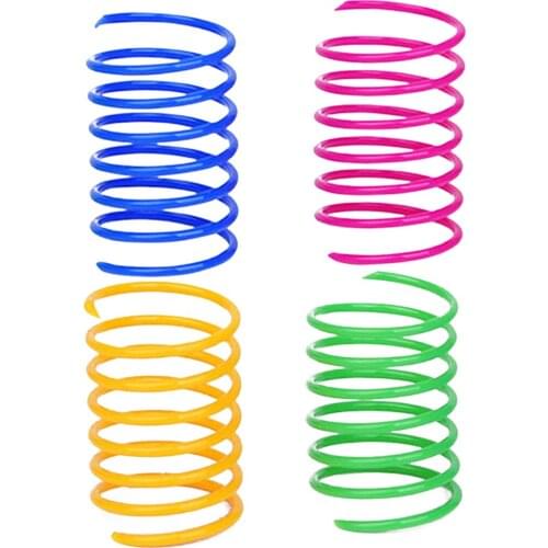 8Pcs/Set Cat Spring Toy Creative Plastic Flexible Cat Coil Toy Cat Interactive Spring Toy Playing Puzzle Toy For Cat Kitten