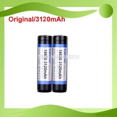 2PCS/lot Keeppower 3.7V 18650 3120mAh Continuous 15A Discharge PROTECTED High Lumen Flashlight Battery