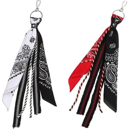Unisex Hip Hop Paisley Bandana Kerchief Wallet Chain Rock Punk Ribbon Biker Headscarf Metal Keychain Bags Pants Jewelry