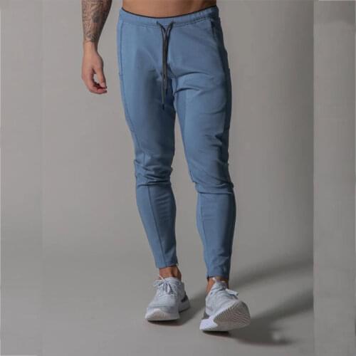 Pants mens sports pants New 100% cotton side pocket design sports jogging pants bodybuilding mens fashion multi-pocket trainin