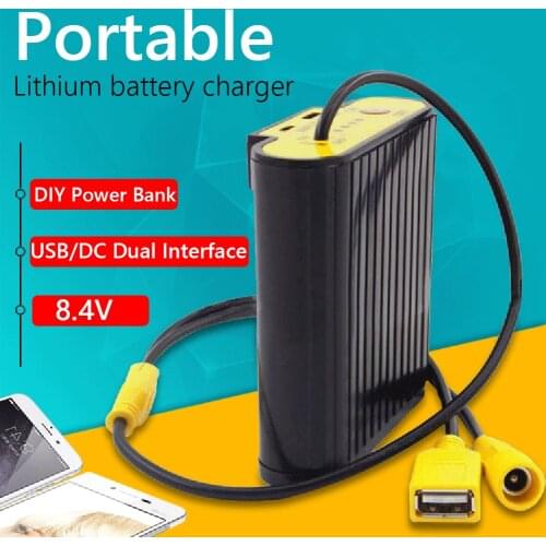 Battery Pack Case Power Bank Box with DC USB Dual Output for Bike Light Electric Vehicle Energy Storage Modified
