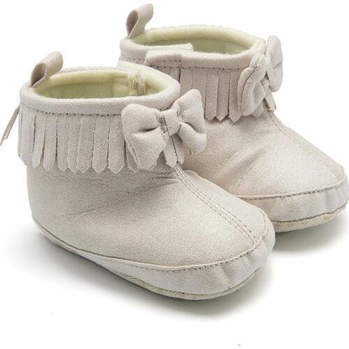 Cute Bow Baby Winter Boots Winter Warm Boy Girl Boots Thick Snow Boots For Newborn Solid Color Infant Toddler Boots Shoes
