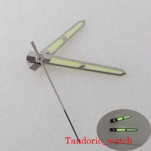 For miyota 8215 821A 8205 Mingzhu 2813 Automatic Movement Silver Color Watch Hand Set Needles Green Luminous
