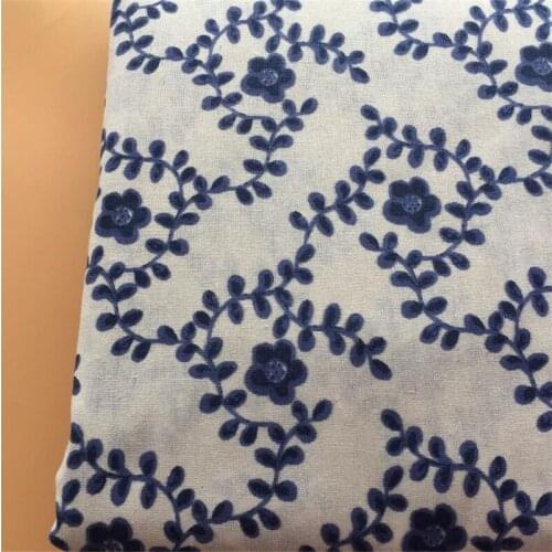 Cotton Patchwork Linen Fabric Printed Canvas Material Telas Sewing Fabric Floral Series Quilting Crafts Material Width 150cm