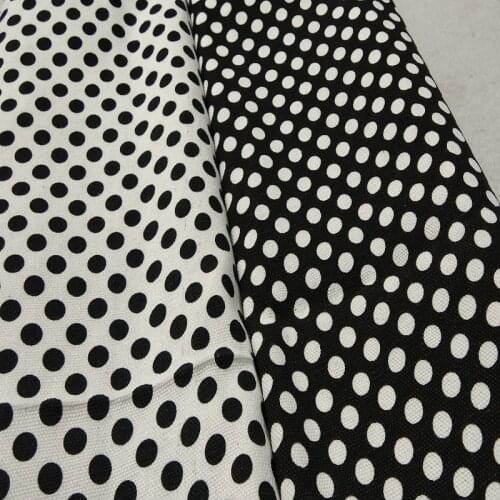 100% Cotton viaPhil Classic Thick & Tough Black White Polka Dot Printed Cotton Canvas Fabric Animal Fabric Party Home Decor