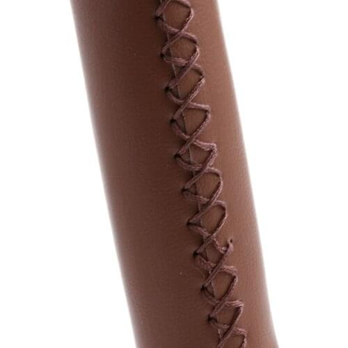 MTB BMX Road Mountain Bike Bicycle Cycling Stitched Leather Handlebar End Grips U7EF