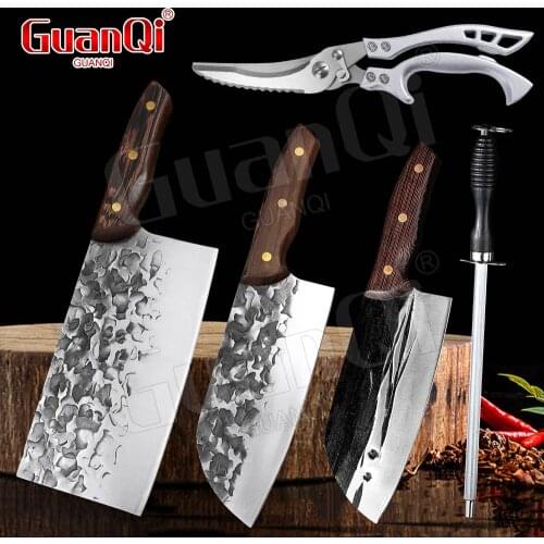 Forged Kitchen Knife Chef Knife Traditional Handmade Chopping Butcher Knife Sharp Slicing Meat Cleaver Vegetable Cutter Knives