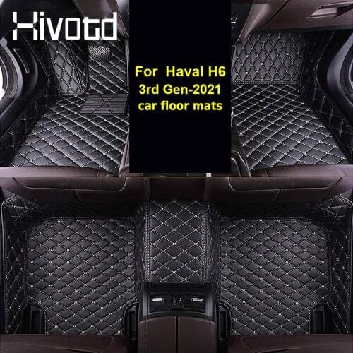 Custom Car Floor Mats For Haval H6 2021 Waterproof Foot Mat Leather Carpet Rugs Cover Anti-Dirty Protector Tray Interior Parts