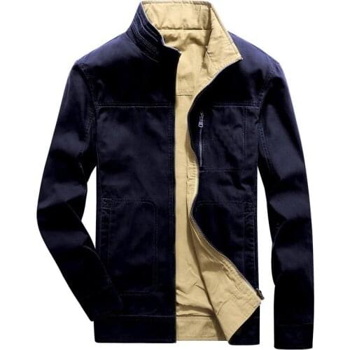 Brand Clothing Men Jacket Coat Double-wear Windbreaker Spring Autumn Mens Bomber Jackets Casual Business Coat Military Jacket