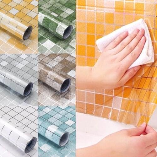 100*45cm Multifunctional Kitchen Wall Sticker Aluminum Foil Waterproof Removable Self Adhesive Oil Proof Wallpaper Wall Sticker