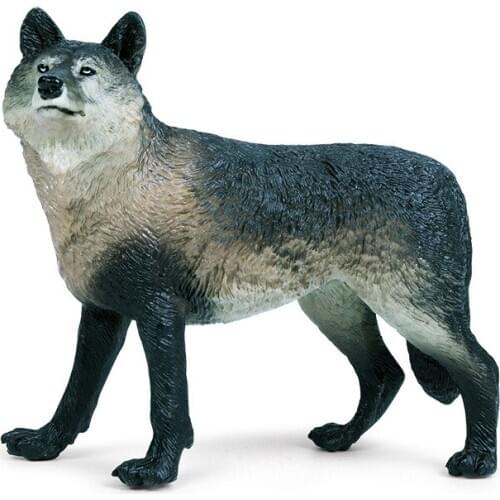 12*4.5*11cm simulation wild animal model wolf solid static plastic model toy forest animal wolf children animal toy