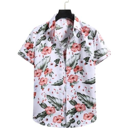 Mens Short Sleeve Beach Aloha Shirts 2021 Fashion Floral Print Hawaiian Shirt Men Harajuku Casual Button Up Shirt Male Clothing