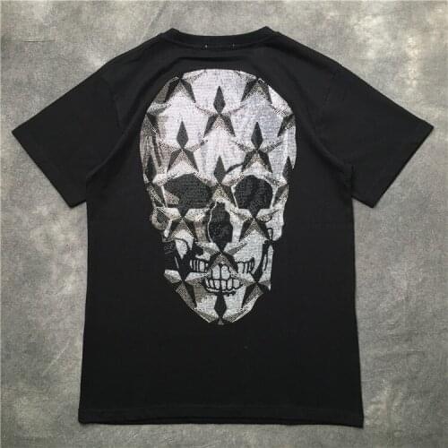 2020 New Men Novelty diamond Back Skull Head T Shirts T-Shirt Hip Hop Skateboard Street Cotton T-Shirts Tee Top kenye S-XXL #K38