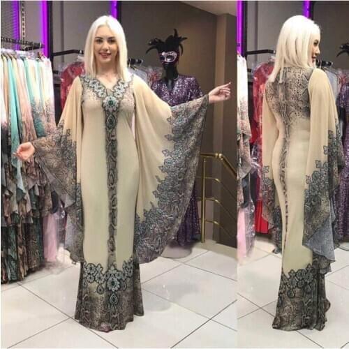 New African Dresses for Women Dashiki Print African Clothes Bazin Riche Sexy Slim Ruffle Sleeve V-neck Evening Long Africa Dress