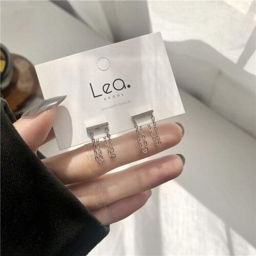 New Short Chain Geometric Korean Earrings Luxury Drop Earrings Wholesale