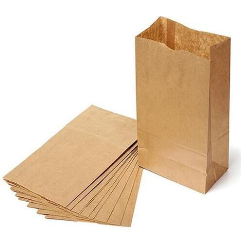10Pcs Brown Kraft Paper Bags Party Wedding Favors Small Gift Bread Food Bags