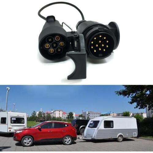 7 Pin To 13 Pin Trailer Adapter Lead Converter With Cable Wiring Connector 12V Plug Socket