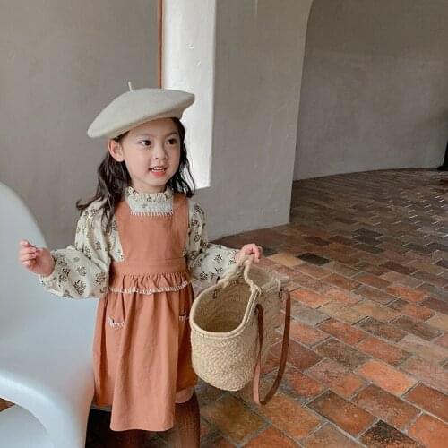 Girl Dress Kids Baby Gown 2021 Simple Spring Autumn Toddler School Uniform Dresses Christmas Cotton Children Clothing