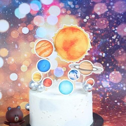Astronaut Birthday Cartoon Spaceship Cake Decoration Packaging Cup Wai Party Paper Plate Childrens Cutlery Set Arrangement KH23