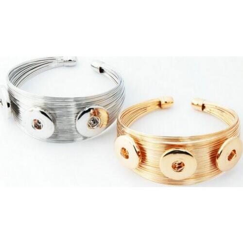 Gold silver plated Hot Sale Snap Bracelet Fashion DIY Charms Bracelet&Bangles 18mm Snap Buttons Jewelry Angel Bracelet