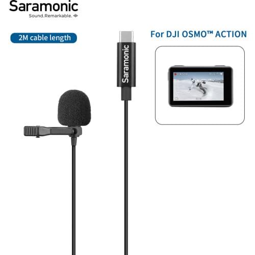 Saramonic LavMicro U3-OA Plug and Play Lavalier Microphone with Typc-C Connector for DJI OSMO Action for Vlogging and More