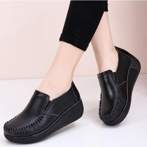 CAGILKZEL British Style Female Shoes 2021 New Thick-soled College Style Casual Loafers Genuine Leather Fashion Shoes women