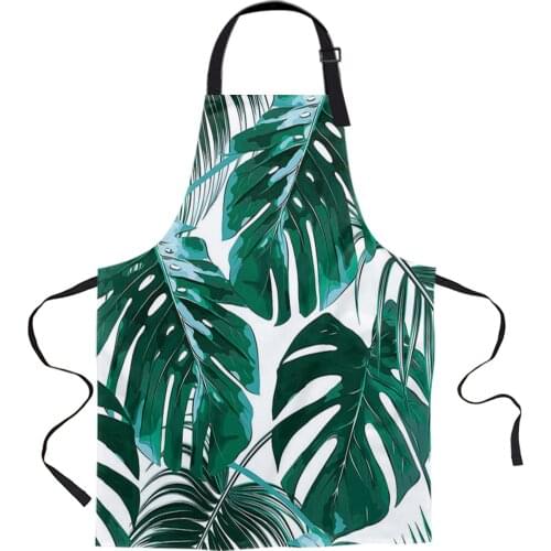 Green Tropical Jungle Plant Palm Leaves Kitchen Nail Shop Apron for Women Men Kids Aprons Dinner Cooking Baking Accessories