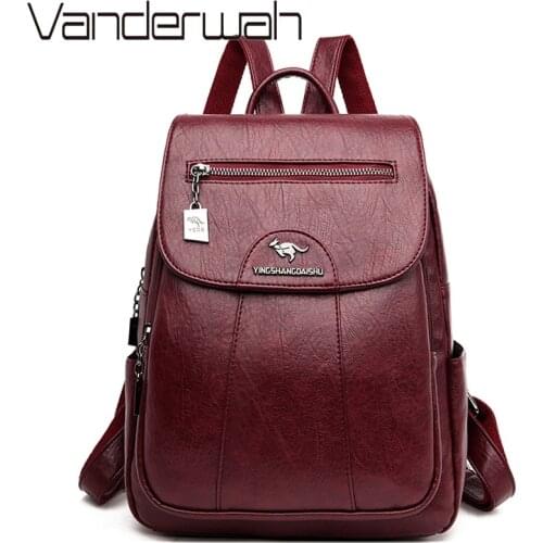 Women Leather Backpacks Fashion Shoulder Bag Female Backpack Ladies Travel Back pack Mochilas School Bags For Girls Sac A Dos