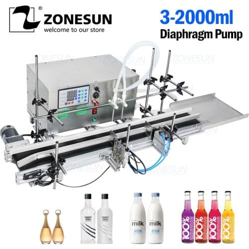 ZONESUN Automatic 2 Heads Hand Sanitizer Perfume Gel Liquid Mineral Water Juice Milk Wine Bottle Packing and Filling Machine