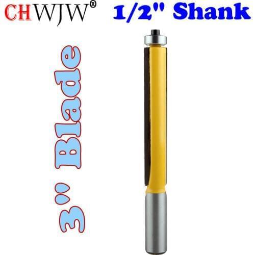 1 pc 1/2" SH 3" Extra Long Flush Trim Router Bit woodworking cutter woodworking bits Tenon Cutter for Woodworking Tools