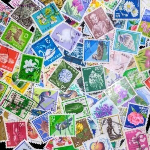 100 PCS/lot Japanese Mix Ordinary and Commemorative Postage Stamps All Different In Good Condition For Collection