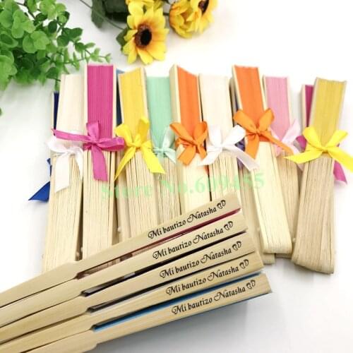 25/30PCS Custom Printing Wedding Name&Date Hand Fan with Ribbon Bow Bridal Shower Favors Summer Party Decoration DROP SHIPPING