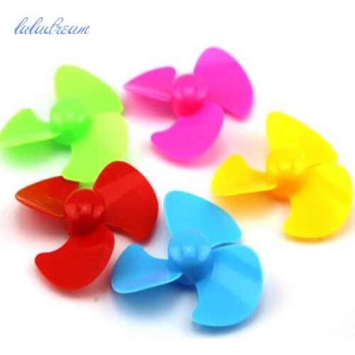 5pcs/lot 30mm/50mm/70mm//90mm Five Colour Three Blades Propeller for Diy Electric Fan or Solar Blade