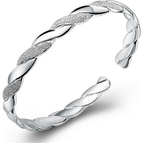 999 sanding interwoven silver plated open Bracelet size can be adjusted freely, fashionable and gorgeous