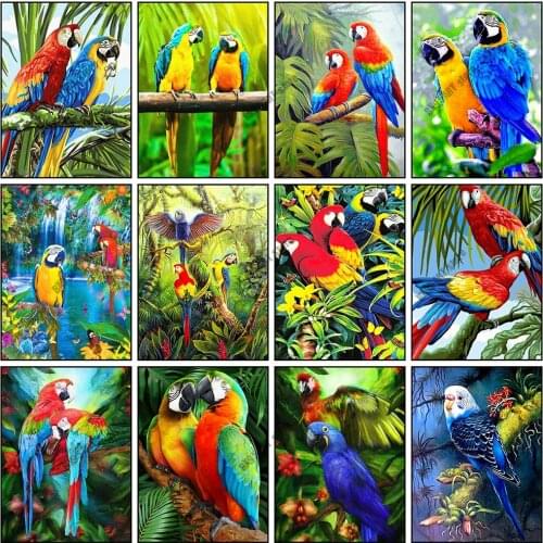 5D DIY Diamond Painting Animals Diamond Embroidery Full Square Drill Bird Mosaic Parrot Cross Stitch Kits Room Decoration