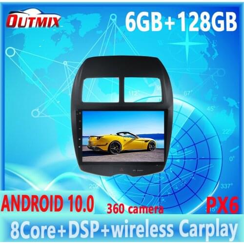 For Mitsubishi ASX 2010 2012 2013 2014 Android 10.0 Car Radio Multimedia GPS Navigation WIFI Carplay 6+128GB WIFI