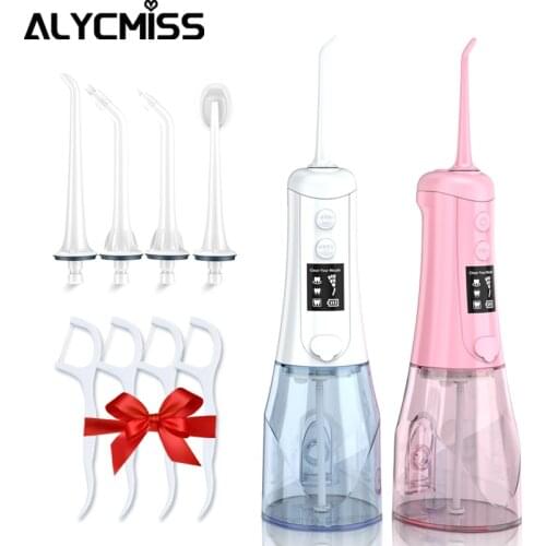 Cordless Oral Irrigator Rechargeable Water Dental Flosser Waterproof Dental Floss Jet LED Display Family Tooth Cleaner 3 Modes