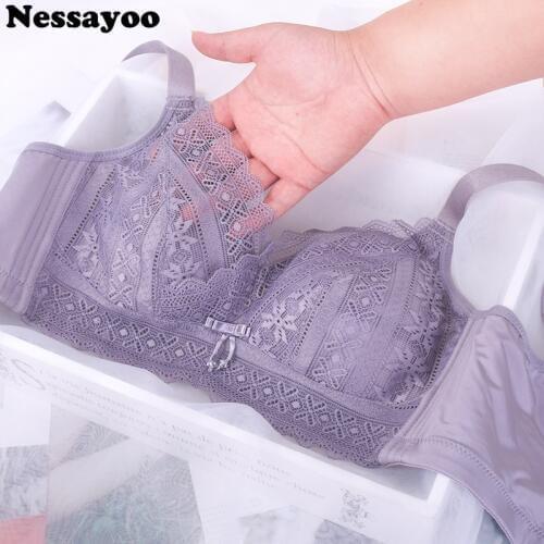 Minimizer Bras For Women Sexy Lingerie Lace Bralette Super Push Up Intimates Plus Big Size Cotton Wireless Tops Bh Thin Cup Bras